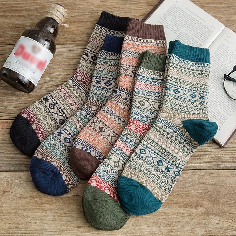 Pleneal Wool Socks for Women - Womens Winter Warm Wool Sock Men Cozy Knit Boots Socks for Women - Image 2
